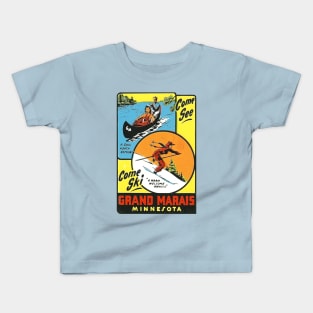 Grand Marais Minnesota Vintage Kids T-Shirt